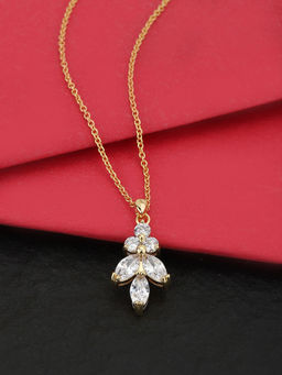 Carlton London - Gold Toned -CZ Studded Pendant Necklaces