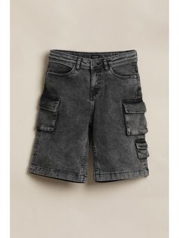 Allen Solly - Boys Grey Solid Shorts