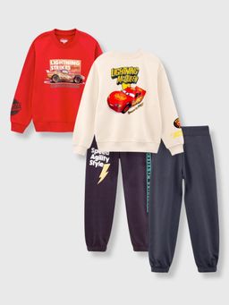 Napchief - Unisex Multi-Color OG McQueen 2 Sweatshirt with 2 Joggers (Pack of 4)