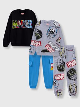Napchief - Unisex Multi-Color Marvel Sweatshirt and Joggers Set (Pack of 4)