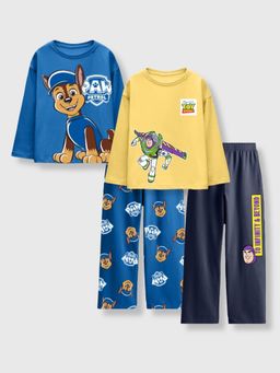 Napchief - Unisex Multi-Color Toy Story T-shirt with 2 Trousers (Pack of 4)