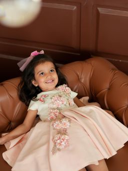 Twirly Tutus - Carnation : Shimmering Sequin & Flower Party Wear Dress