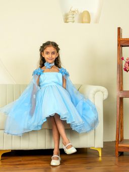 Twirly Tutus - Blue Bell : Sequin Embellished Square Neck Dress