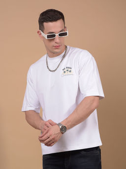 CRIMSOUNE CLUB - Men White Graphic Print T-Shirt