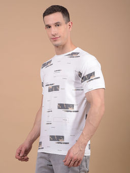 CRIMSOUNE CLUB - Men White Printed T-Shirt