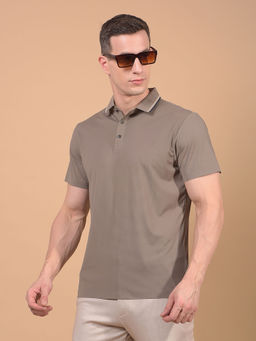 CRIMSOUNE CLUB - Men Brown Polo Neck T-Shirt