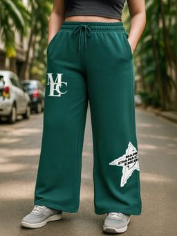 Bewakoof - Heavy Duty 1.0 Women's Green Character Energy Printed Straight Fit Plus Size Track Pants