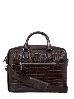Eske - Finn Laptop Bag, Upto 15" Brown Hand-Stitched Croco