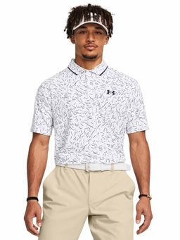 Under Armour - White Printed Polo T-Shirt