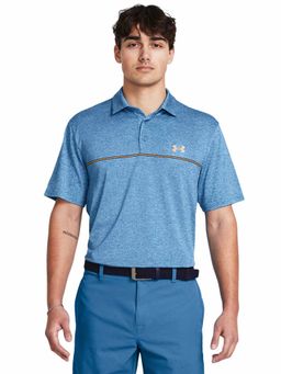 Under Armour - Blue Self Design Polo T-Shirt