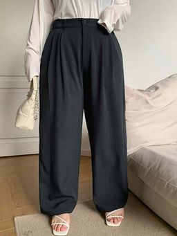 BROADSTAR - Women Black Pleated Korean Pants