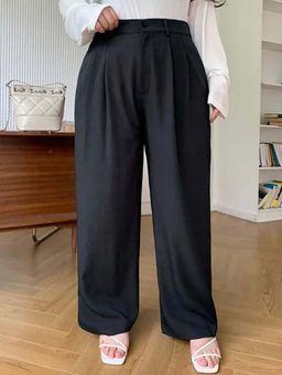 BROADSTAR - Women Black Pleated Korean Pants