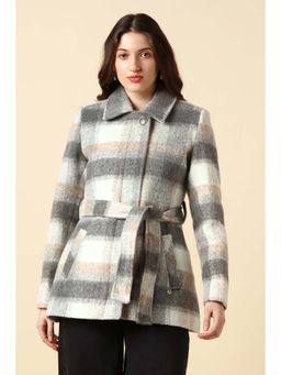 Allen Solly - Women Grey Check Casual Jacket