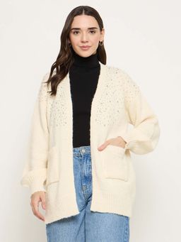 Madame - Beige Front Pocket Shrug