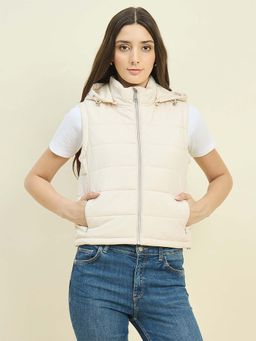 Madame - Off White Sleeveless Puffer Jacket