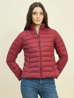 Madame - Quilted Wine Red Puffer Jacket