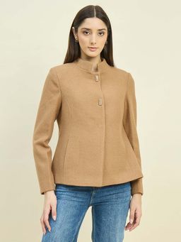 Madame - Khaki Mock Neck Coat