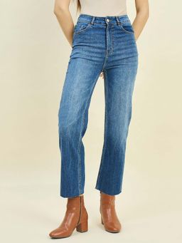 Madame - Blue Double Wash Straight Fit Jeans