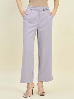 Madame - Lilac Relaxed Fit Trousers