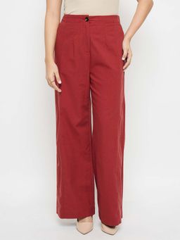 Madame - Rosewood Red Wide Leg Trousers