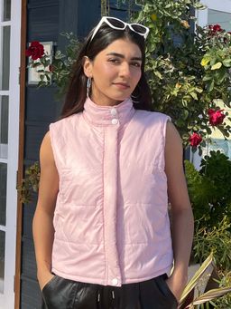 Tandul - Women Chic Pink Sleeveless Jacket