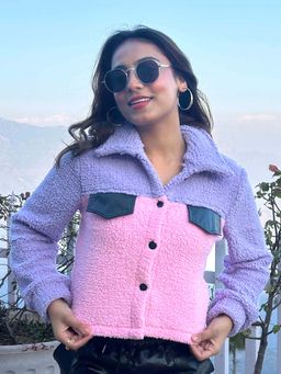 Tandul - Women Pink and Purple Fur Jacket