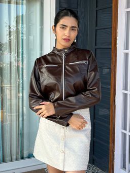 Tandul - Women Stunning Brown Leather Jacket