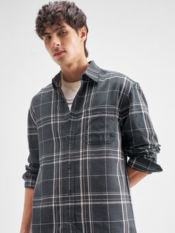 HIGHLANDER - Men Blue Viscose Rayon Relaxed Fit Shirt