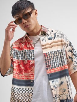 HIGHLANDER - Men Multi-Colour Viscose Rayon Boxy Fit Shirt