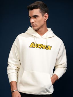 HIGHLANDER - Men White Cotton Blend Oversized Fit Hoodie