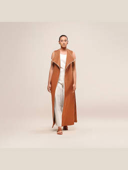 AMPM - Nuria Tan Solid Longline Jacket