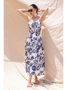 ZABELLA - Blue Gwen Print Cutout Dress