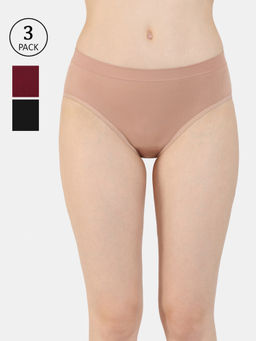 Zivame - Medium Rise No Visible Panty Line Hipster - Multi-Color (Pack of 3)