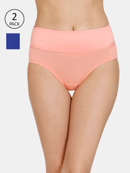 Zivame - Anti-Microbial High Rise Tummy Tucker Hipster Panty - Multi-Color (Pack of 2)