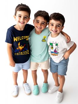 Nautinati - Boys Cotton Printed T-Shirts (Pack of 3)