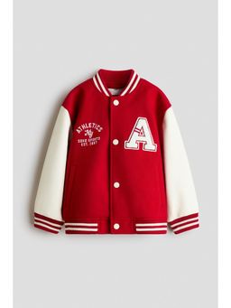 H&M - Boys Red Motif-Detail Baseball Jacket