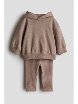 H&M - Unisex Beige 2-Piece Cotton Set