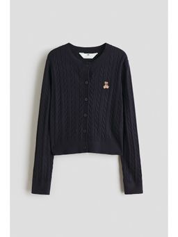 H&M - Girls Blue Cable-Knit Cardigan