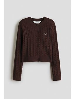 H&M - Girls Brown Cable-Knit Cardigan
