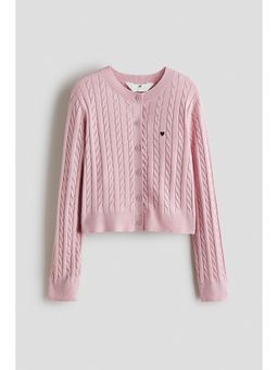 H&M - Girls Pink Cable-Knit Cardigan