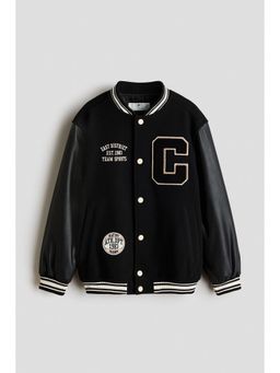 H&M - Boys Black AppliquD Baseball Jacket