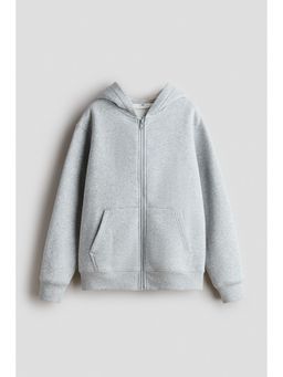 H&M - Boys Grey Brushed-Inside Zip-Through Hoodie