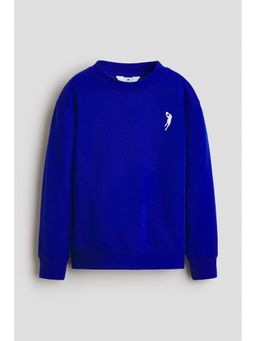 H&M - Boys Blue Motif-Detail Brushed-Inside Sweatshirt