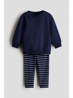 H&M - Boys Navy Blue 2-Piece Cotton Set