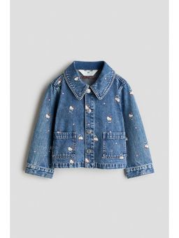 H&M - Girls Blue Printed Denim Jacket
