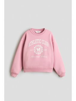 H&M - Girls Pink Print-Motif Sweatshirt