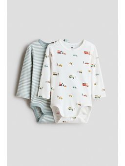 H&M - Boys Multi-Color 2-Pack Cotton Bodysuits