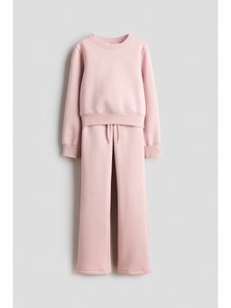 H&M - Girls Pink 2-Piece Brushed-Inside Sweatshirt Set