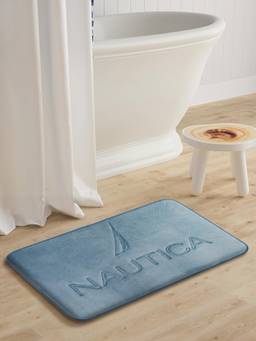 Nautica - Grey Luxurious Memory Foam Non-Skid Bath Rug