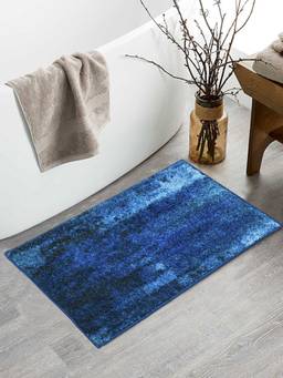 BIANCA - Blue Super Soft Designer Anti Slip Bath Mat